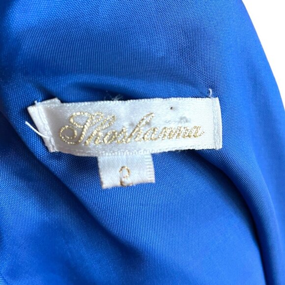 Shoshanna Size 2 Royal Blue Silk One Shoulder Burn Out Lace Floral Dress - Picture 6 of 7